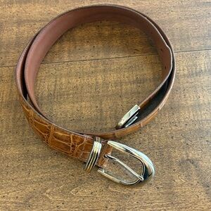 ARDEN LEATHER CO brown Leather belt men’s 38 Genuine Italian leather